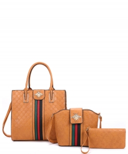 3 in 1 Fashion Bee Style Handbag Set RYXM21161 MUSTARD